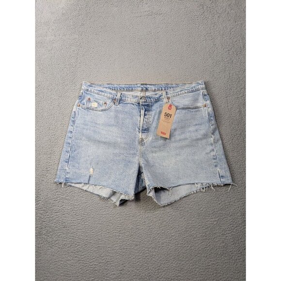 Levi's Pants - Levi's 501 Jean Shorts Womens 18W High Rise Raw Hem Distressed Cutoff Style